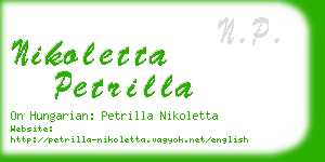 nikoletta petrilla business card